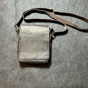 GREENWOOD Messenger Bag Unisex Small Brown Crossbody Adjustable Strap